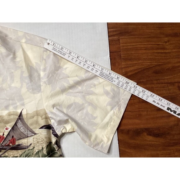 Hawaiian Shirt Winnie Fashion Volcano Tan Boats Men’s XL - Picture 4 of 4